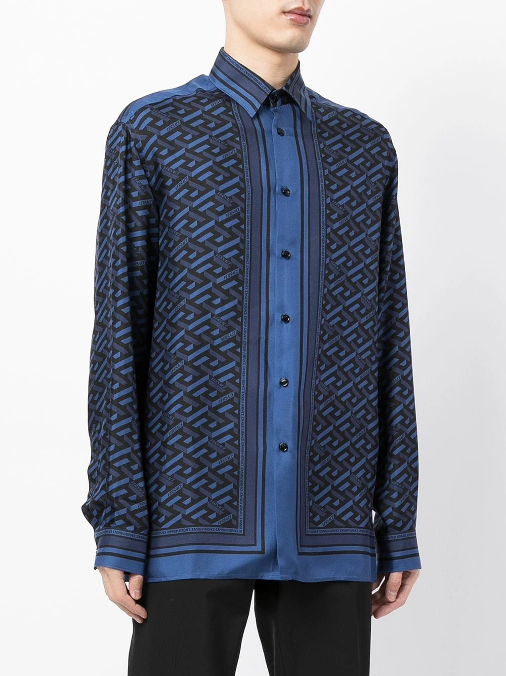 Meilleure qualité Versace Chemise Medusa Tag en soie chemises homme 5 Versace chemise Medusa Tag en soie