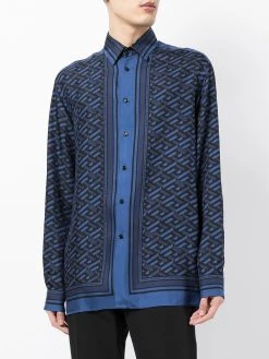 Meilleure qualité Versace Chemise Medusa Tag en soie chemises homme 10 Versace chemise Medusa Tag en soie