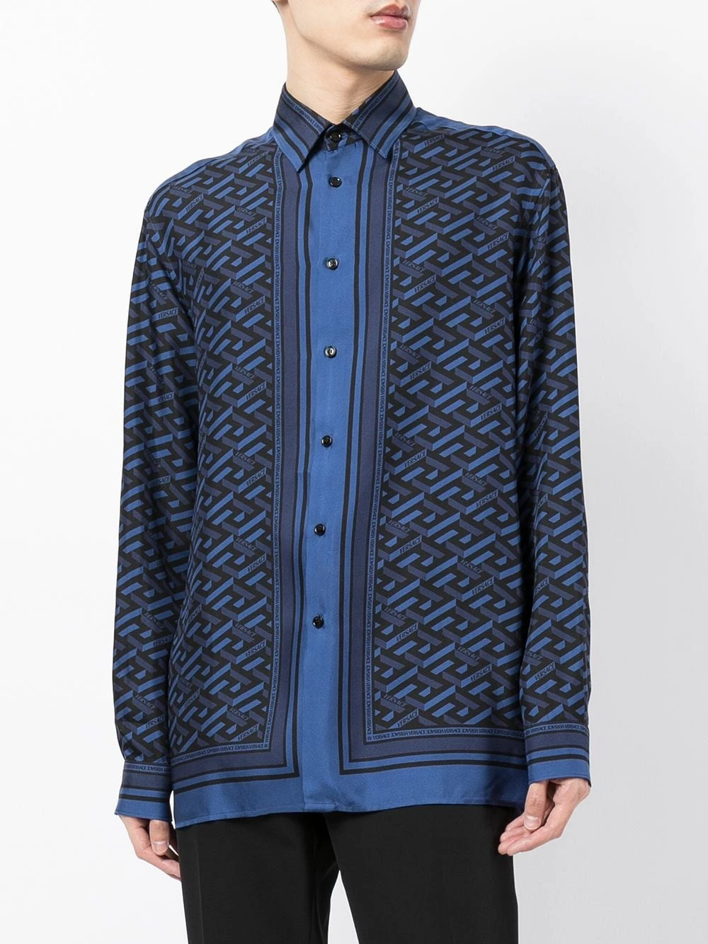 Meilleure qualité Versace Chemise Medusa Tag en soie chemises homme 6 Versace chemise Medusa Tag en soie