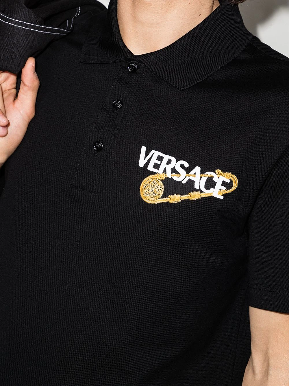 Prix Jamais Vus Versace Polo Safety Pin à manches courtes polos homme 6 Versace polo Safety Pin à manches courtes