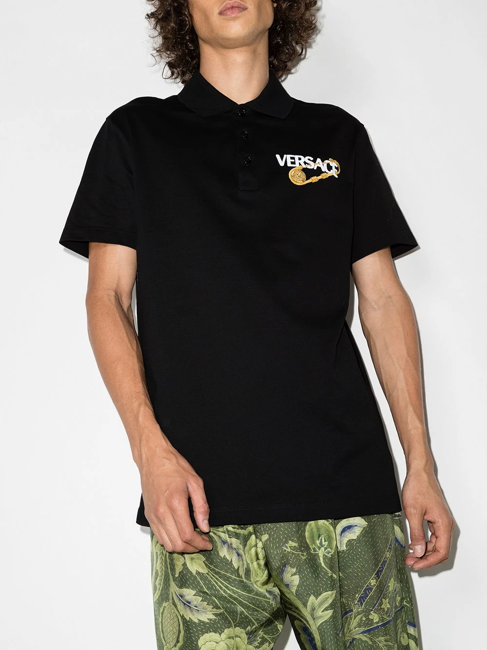 Prix Jamais Vus Versace Polo Safety Pin à manches courtes polos homme 4 Versace polo Safety Pin à manches courtes