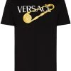 Prix Ourlé Versace T shirt Safety Pin à logo imprimé t-shirts homme 2 Versace t-shirt Safety Pin à logo imprimé