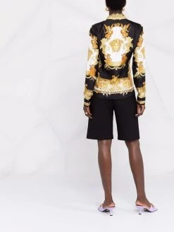 Versace chemise en soie à imprimé baroque