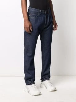 Versace jean droit à logo brodé