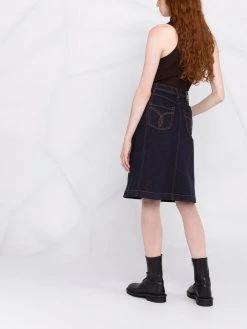 Versace jupe mi-longue en jean