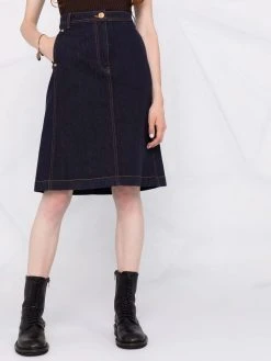 Versace jupe mi-longue en jean