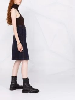 Versace jupe mi-longue en jean