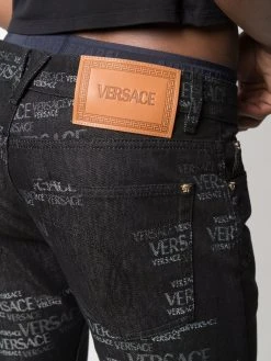 Versace jean droit à logo imprimé