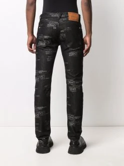 Versace jean droit à logo imprimé
