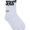 Qualité garantie 100% Versace Chaussettes nervurées à logo imprimé homme 2 Versace chaussettes nervurées à logo imprimé