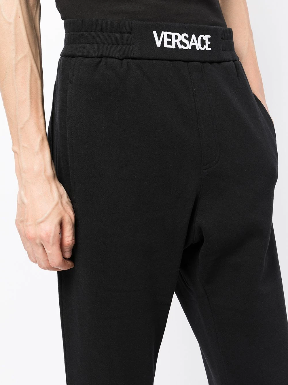 Versace Pantalon de jogging à taille à logo Prix Gelé pantalons de survêtement homme 7 Versace pantalon de jogging à taille à logo