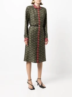 Versace robe-chemise imprimée Greca