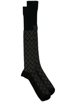 Versace chaussettes en maille à imprimé Greca