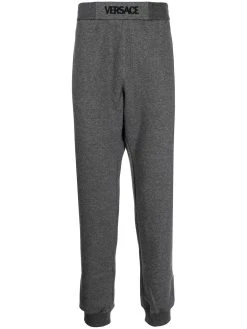 Versace pantalon de jogging à taille à logo