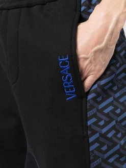 Versace pantalon de jogging à logo La Greca brodé