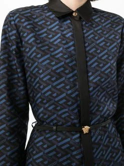 Versace robe-chemise imprimée Greca