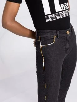 Versace pantalon slim à liserés contrastants