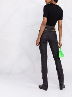 Versace pantalon slim à liserés contrastants