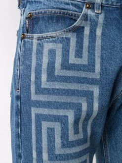 Versace jean droit à imprimé Greca