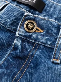 Versace jean droit à imprimé Greca