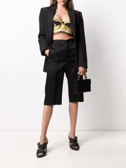 Versace brassière en soie bordée de dentelle