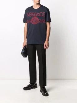 Versace t-shirt à logo brodé