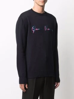 Versace pull à logo intarsia