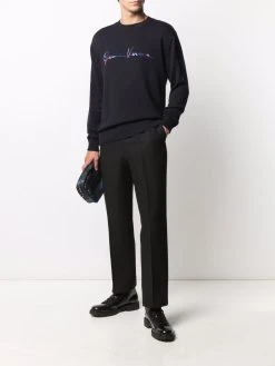 Versace pull à logo intarsia