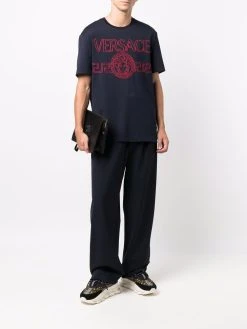 Versace t-shirt à logo brodé