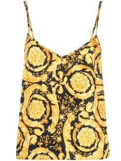 Versace débardeur en soie à imprimé Barocco