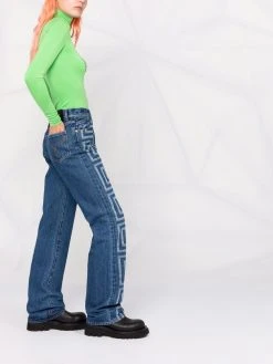 Versace jean bootcut à imprimé Greca