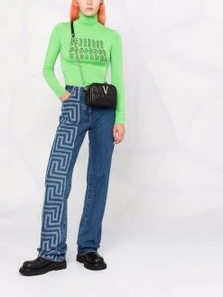 Versace jean bootcut à imprimé Greca