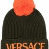 Versace bonnet en maille à logo imprimé