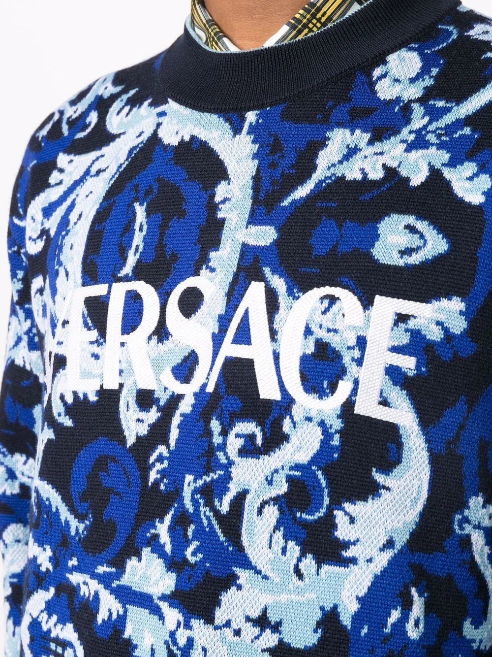 Versace Qualité Excellente Pull à motif baroque pulls homme 7 Versace pull à motif baroque