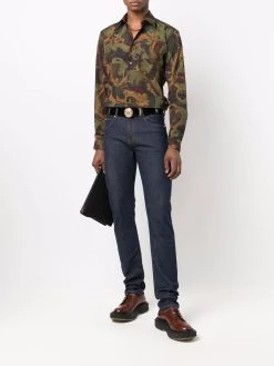 Versace jean slim à coutures contrastantes