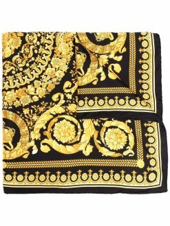 Versace foulard en soie à imprimé baroque