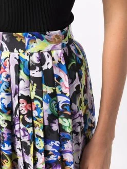 Versace jupe plissée à imprimé baroque