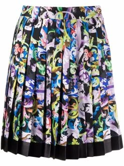 Versace jupe plissée à imprimé baroque