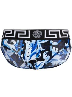 Versace slip de bain à imprimé baroque