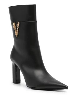 Versace bottines pointues à plaque logo