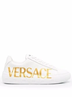 Versace baskets lacées à logo imprimé