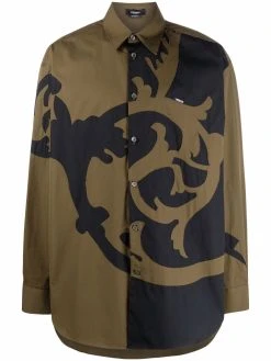 Versace chemise en popeline à motif Barocco