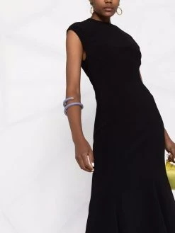 Versace robe évasée à col montant