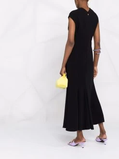 Versace robe évasée à col montant