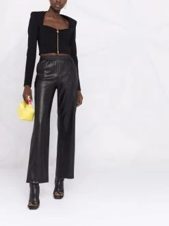 Versace haut crop à encolure carrée