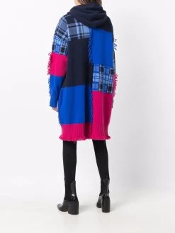 Versace Manteau en maille à design patchwork Prix Sacrifiés manteaux à simple boutonnage femme 10 Versace manteau en maille à design patchwork