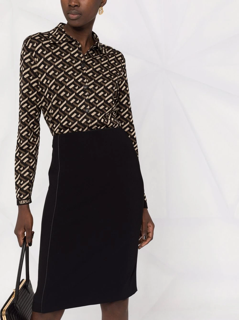 Remise En Ligne Versace Jupe crayon à détails de zips jupes crayon femme 5 Versace jupe crayon à détails de zips