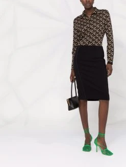 Versace jupe crayon à détails de zips