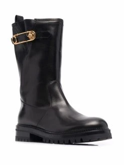 Versace bottes Safety Pin en cuir de veau