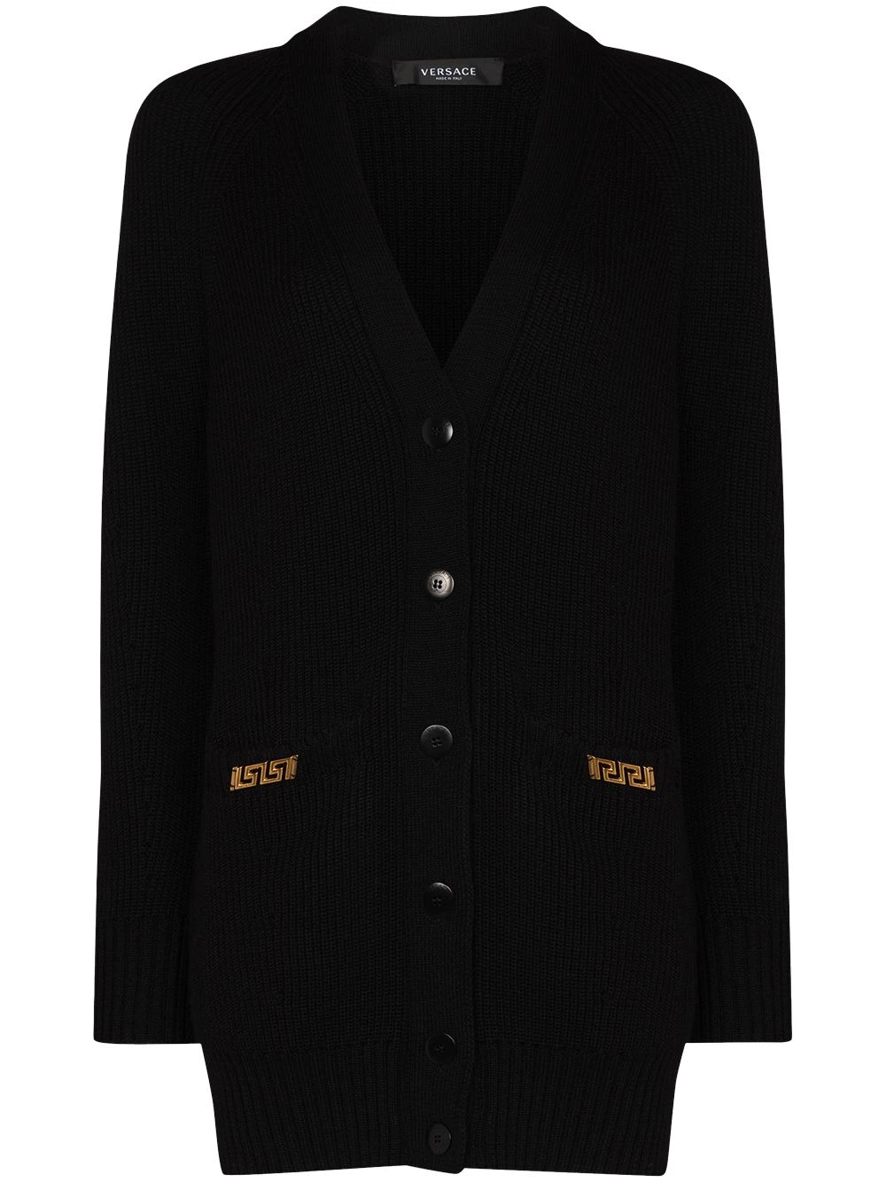 Versace Bonne Qualité Greca plaque wool cardigan cardigans femme 3 Versace Greca-plaque wool cardigan